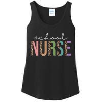 School Nurse Fancy Leopard Logo Ladies Essential Tank