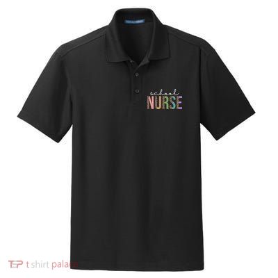 School Nurse Fancy Leopard Logo Dry Zone Grid Polo