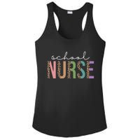 School Nurse Fancy Leopard Logo Ladies PosiCharge Competitor Racerback Tank