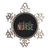 School Nurse Fancy Leopard Logo Metallic Star Ornament