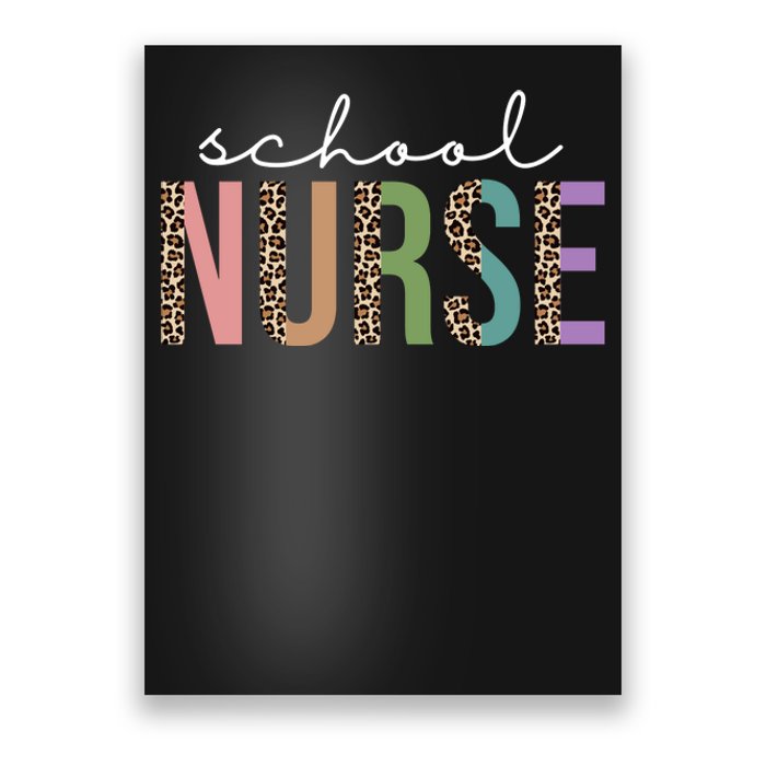 School Nurse Fancy Leopard Logo Poster