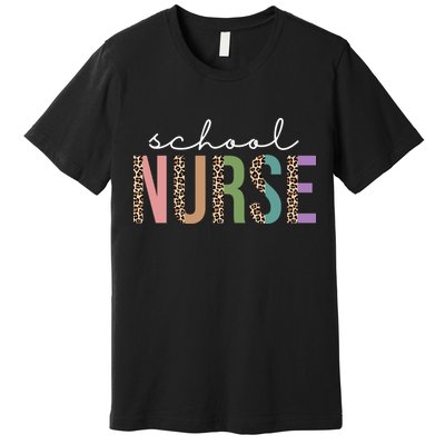 School Nurse Fancy Leopard Logo Premium T-Shirt