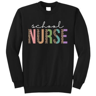 School Nurse Fancy Leopard Logo Tall Sweatshirt