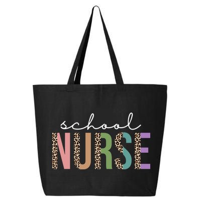 School Nurse Fancy Leopard Logo 25L Jumbo Tote