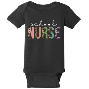 School Nurse Fancy Leopard Logo Baby Bodysuit