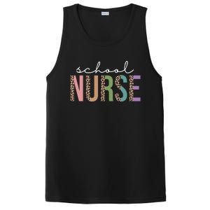 School Nurse Fancy Leopard Logo PosiCharge Competitor Tank