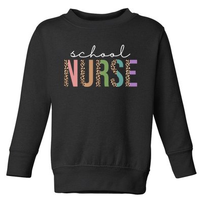 School Nurse Fancy Leopard Logo Toddler Sweatshirt