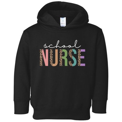 School Nurse Fancy Leopard Logo Toddler Hoodie