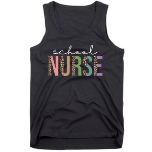 School Nurse Fancy Leopard Logo Tank Top