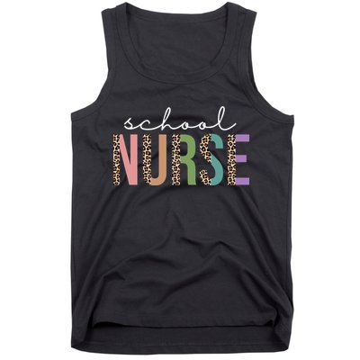School Nurse Fancy Leopard Logo Tank Top