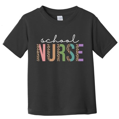 School Nurse Fancy Leopard Logo Toddler T-Shirt