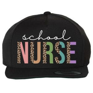 School Nurse Fancy Leopard Logo Wool Snapback Cap