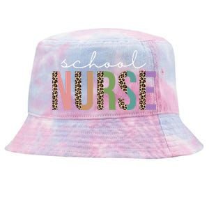 School Nurse Fancy Leopard Logo Tie-Dyed Bucket Hat