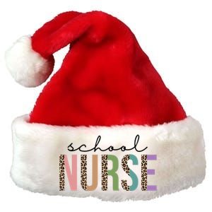 School Nurse Fancy Leopard Logo Premium Christmas Santa Hat