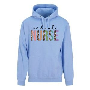 School Nurse Fancy Leopard Logo Unisex Surf Hoodie