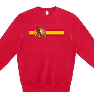 Spain National Flag Espana Color Band Madrid Barcelona Premium Crewneck Sweatshirt