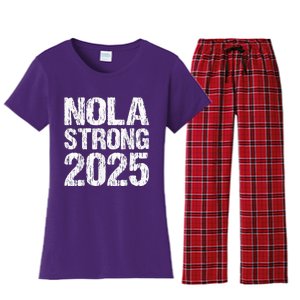 Support Never Forget Nola Orleans Strong 2025 Women's Flannel Pajama Set