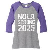 Support Never Forget Nola Orleans Strong 2025 Women's Tri-Blend 3/4-Sleeve Raglan Shirt