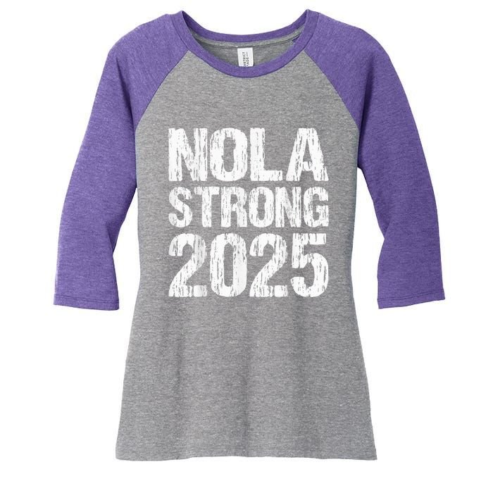 Support Never Forget Nola Orleans Strong 2025 Women's Tri-Blend 3/4-Sleeve Raglan Shirt