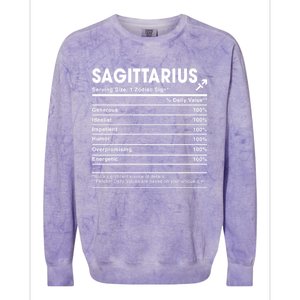 Sagittarius Nutrition Facts Labels Birthday Gift Colorblast Crewneck Sweatshirt