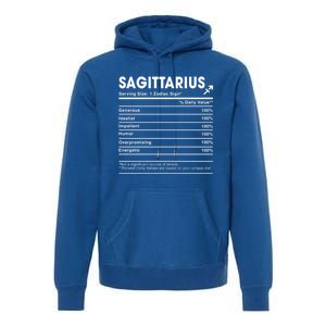 Sagittarius Nutrition Facts Labels Birthday Gift Premium Hoodie