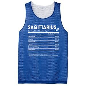 Sagittarius Nutrition Facts Labels Birthday Gift Mesh Reversible Basketball Jersey Tank