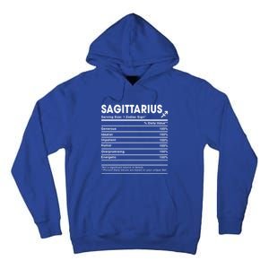 Sagittarius Nutrition Facts Labels Birthday Gift Tall Hoodie