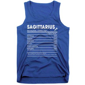 Sagittarius Nutrition Facts Labels Birthday Gift Tank Top