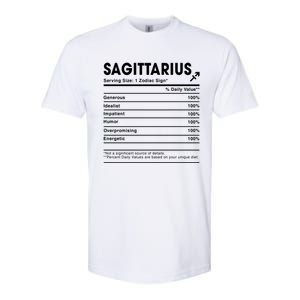 Sagittarius Nutrition Facts Labels Birthday Gift Softstyle CVC T-Shirt