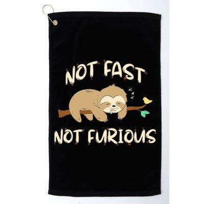 Sloths Not Fast Not Furious Cute Sleeping Sloth Lover Premium Platinum Collection Golf Towel