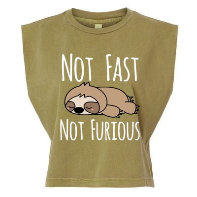 Sloth Not Fast Not Furious Garment-Dyed Women's Muscle Tee