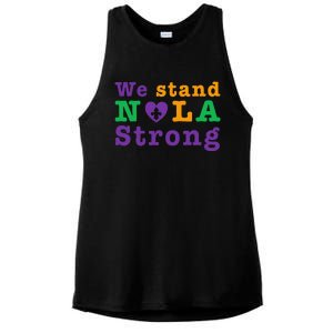 Support Never Forget Nola Orleans Strong Ladies PosiCharge Tri-Blend Wicking Tank