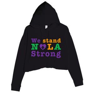 Support Never Forget Nola Orleans Strong Crop Fleece Hoodie