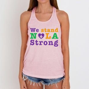 Support Never Forget Nola Orleans Strong Women's Knotted Racerback Tank