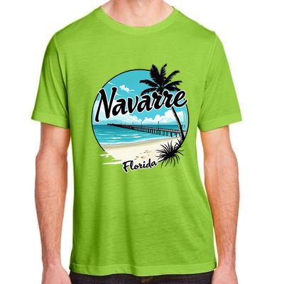 Scenic Navarre Florida Beach And Pier Art Adult ChromaSoft Performance T-Shirt