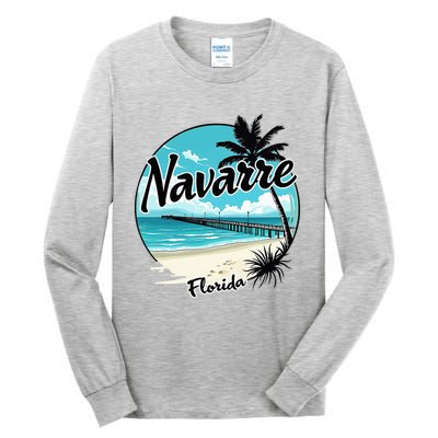 Scenic Navarre Florida Beach And Pier Art Tall Long Sleeve T-Shirt