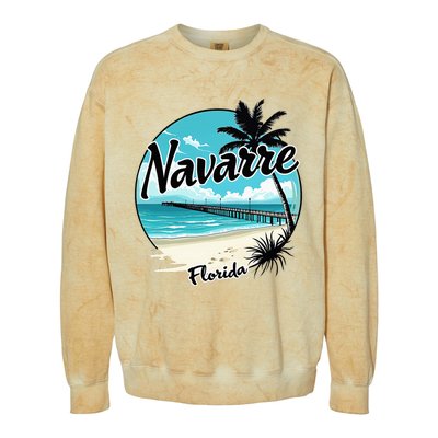 Scenic Navarre Florida Beach And Pier Art Colorblast Crewneck Sweatshirt