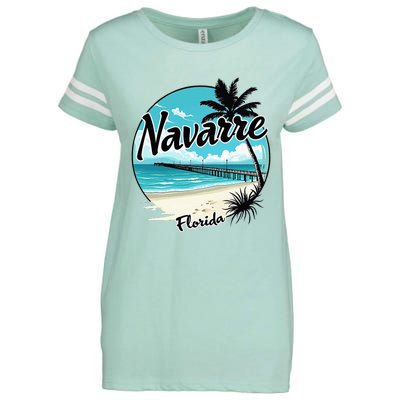 Scenic Navarre Florida Beach And Pier Art Enza Ladies Jersey Football T-Shirt