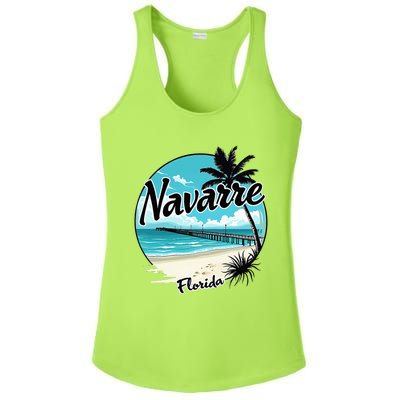 Scenic Navarre Florida Beach And Pier Art Ladies PosiCharge Competitor Racerback Tank