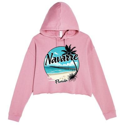 Scenic Navarre Florida Beach And Pier Art Crop Fleece Hoodie