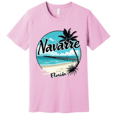 Scenic Navarre Florida Beach And Pier Art Premium T-Shirt