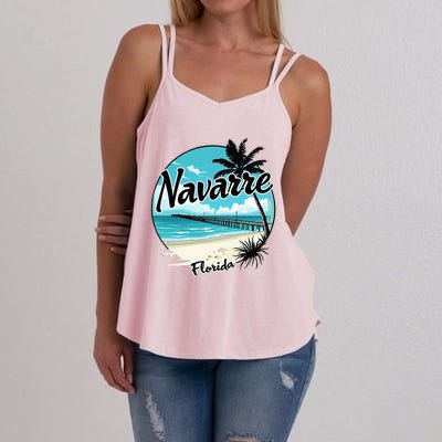 Scenic Navarre Florida Beach And Pier Art Women's Strappy Tank