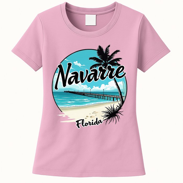 Scenic Navarre Florida Beach And Pier Art Women's T-Shirt