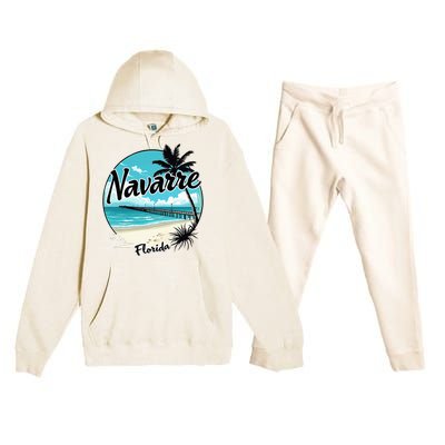 Scenic Navarre Florida Beach And Pier Art Premium Hooded Sweatsuit Set