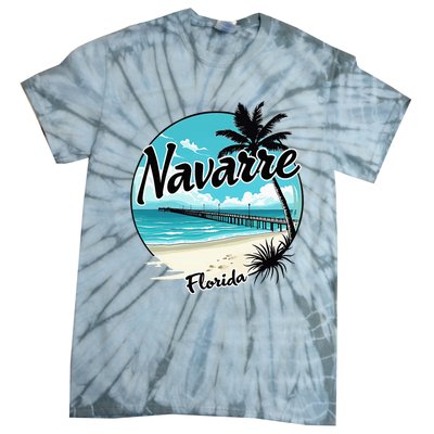 Scenic Navarre Florida Beach And Pier Art Tie-Dye T-Shirt