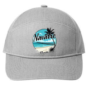 Scenic Navarre Florida Beach And Pier Art 7-Panel Snapback Hat