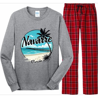 Scenic Navarre Florida Beach And Pier Art Long Sleeve Pajama Set