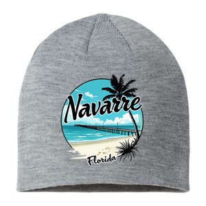 Scenic Navarre Florida Beach And Pier Art Sustainable Beanie