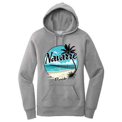 Scenic Navarre Florida Beach And Pier Art Women's Pullover Hoodie