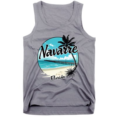 Scenic Navarre Florida Beach And Pier Art Tank Top